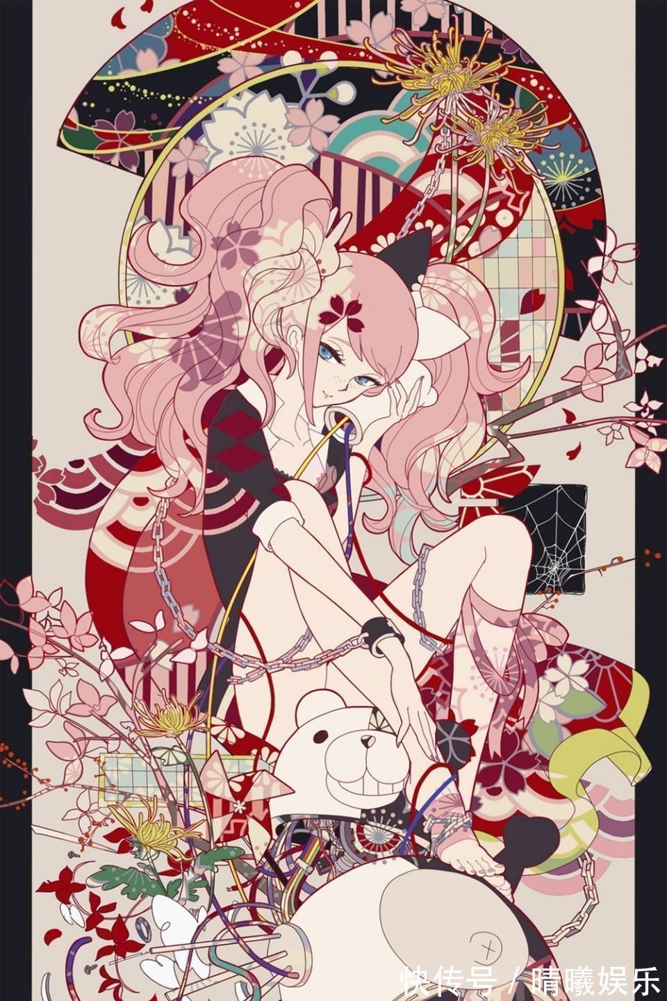 塔罗牌&纸胶带贴画风格插画,类似于塔罗牌的感觉,精致且美观