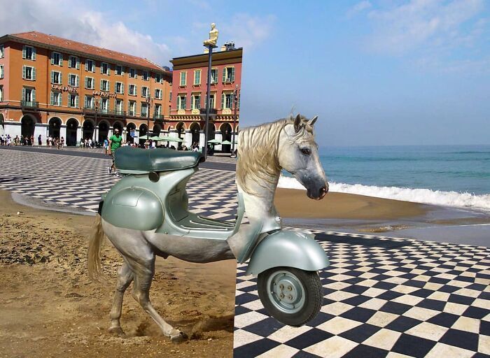 白雪公主!一组艺术家的疯狂照片拼贴画,白雪公主喝多也吐,建国的发现