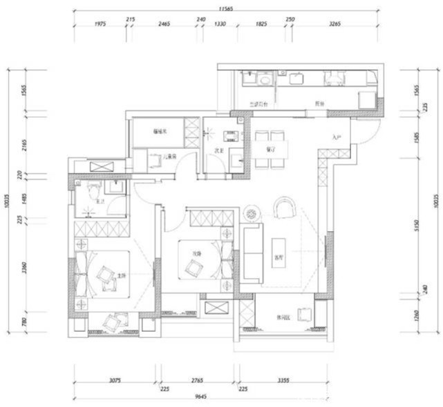 北欧风|76平北欧风小三居,温暖又恬静的珊瑚色沙发背景墙是客厅亮点
