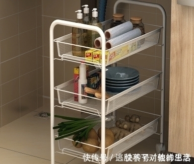 小推车|等我买了房，厨房也要学她家这样设计，不到6㎡，收纳却很完美！!