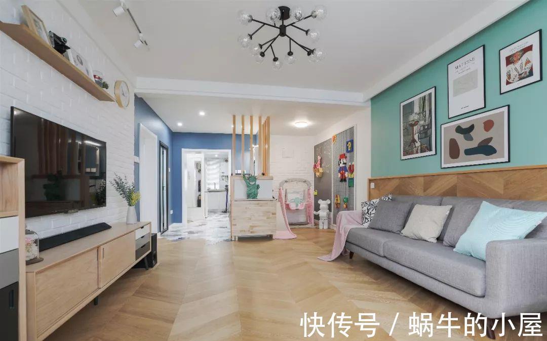 屋主|67平北欧风小户型二居室,舍弃茶几用餐桌代替,更加清新舒适