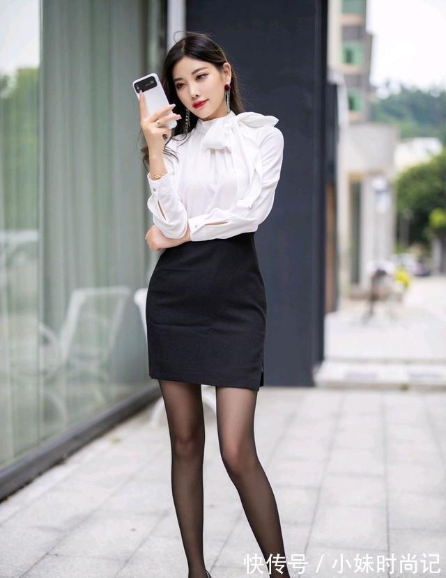 职业套装 黑色职业套装搭配黑色丝袜高跟鞋绽放职业女性魅力,做优雅女人。