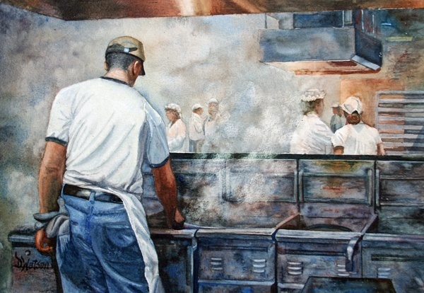 画标$美国水彩人物画家玛丽怀特:一张A4大小的水彩画标上万美元