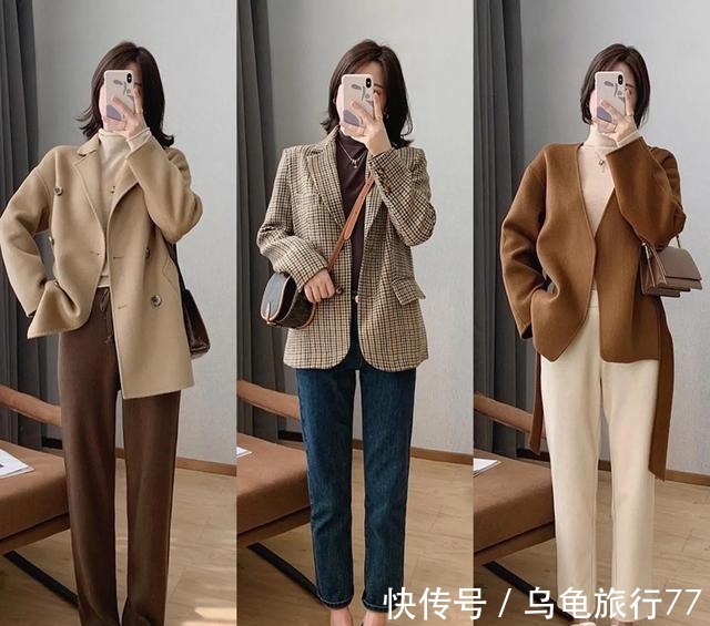 大衣 羽绒服不流行了,今年流行“外套+毛衣+裤裙”,时髦好看有气质!