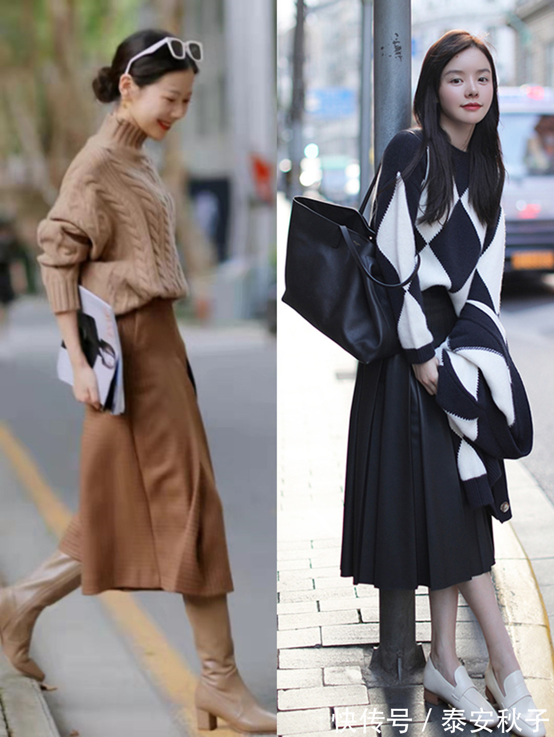 穿搭 今冬穿上“毛衣+半身裙”:怎一个美字了得?