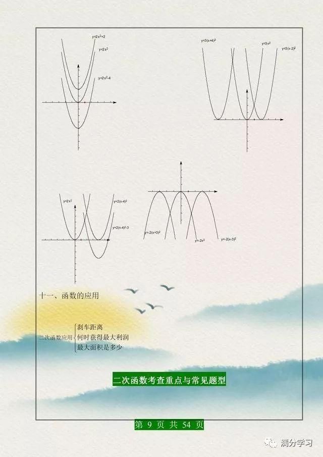 二次函数|清华735分女学霸给初中生的一份资料贴墙上背，数学不下130