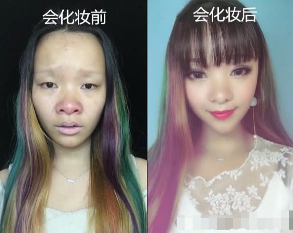 会化妆前VS会化妆后,看到她们的“变化”,小学生姐姐厉害