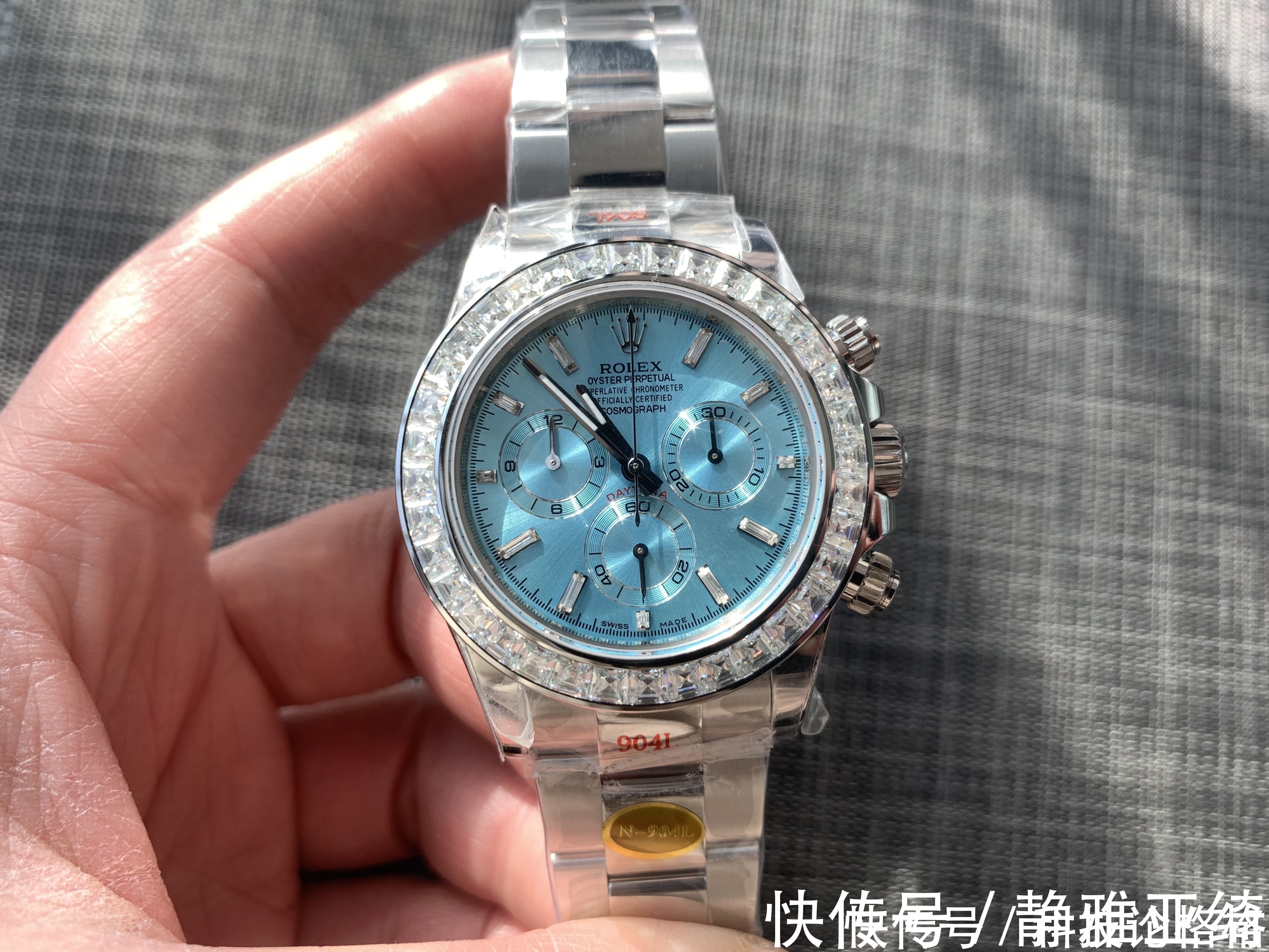 劳力士|大v腕表 劳力士迪通拿改装后镶钻冰糖迪腕表!迪通拿后镶钻莫桑钻圈口!