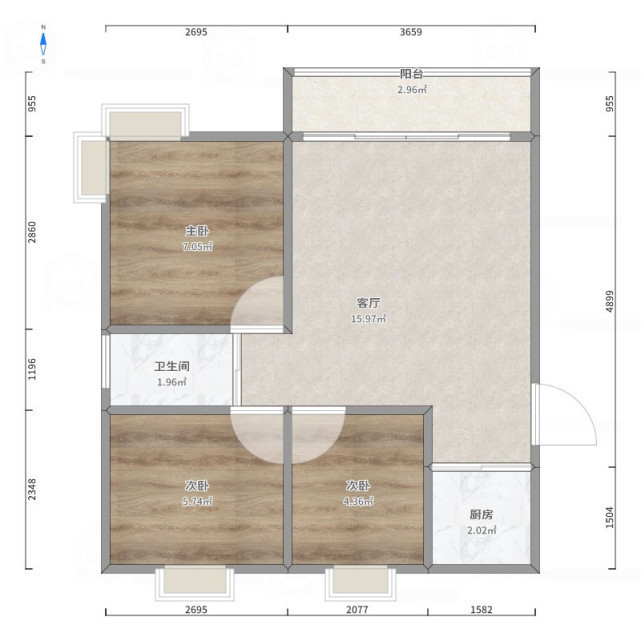 床头柜|60平简约风二居室在开放式设计放大空间,是我理想中家的样子