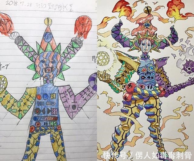 大神|爆笑动漫孩子随手的涂鸦，父亲以此为草稿，绘出漫画般奇幻世界