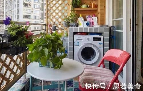 拖把池|实用款的小户型阳台，洗手台整合洗衣机，颜值也不低