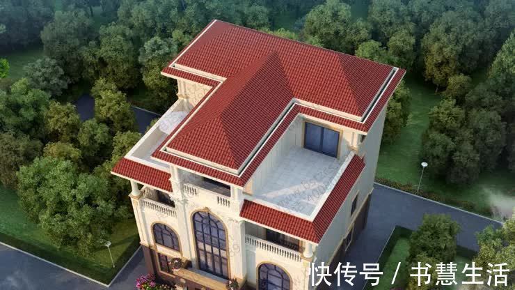 起居厅|12×14米四层复式别墅,旋转楼梯+堂屋,建在村里倍有面