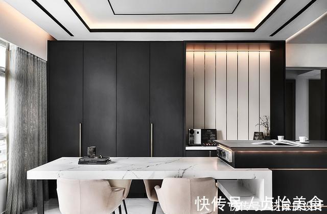 配色|黑白灰配色简约，106㎡有了大宅效果，花钱装得豪华不如装得高级