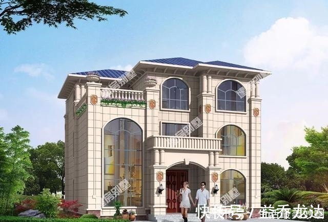 外墙面|客厅挑空设计,适合南方农村的别墅户型,第一栋进深7米多!