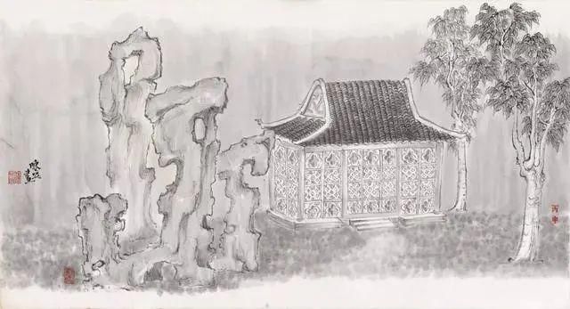 园林山水画@「津门网」清灵高雅|陈磊的园林山水画