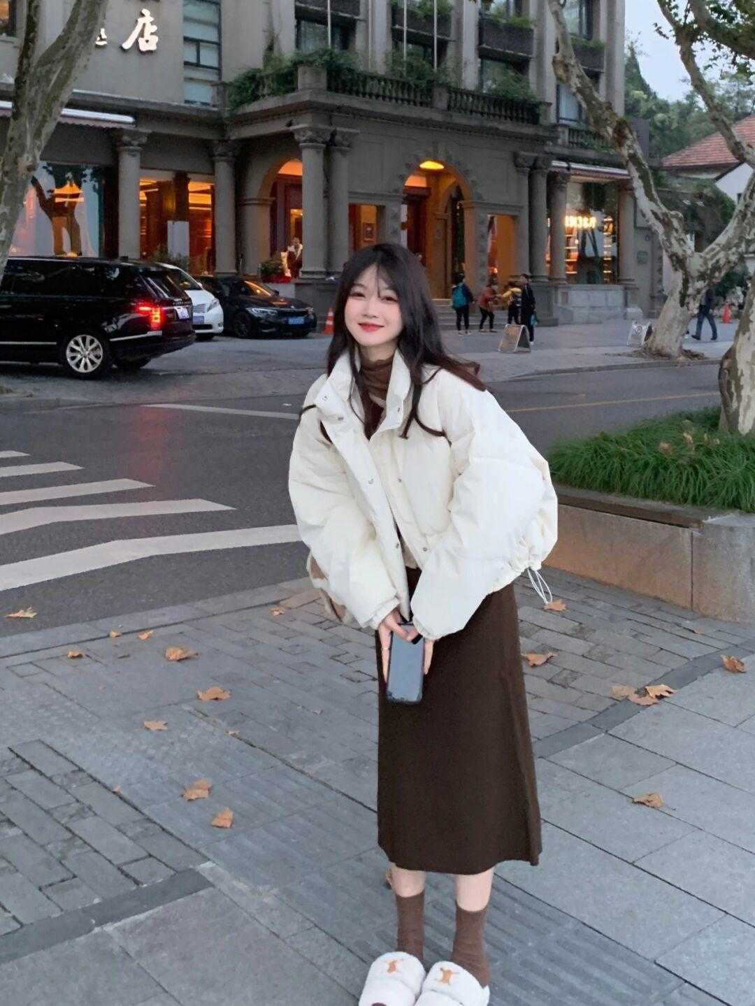 小姐姐|短款羽绒服,小个子小姐姐的绝佳选择