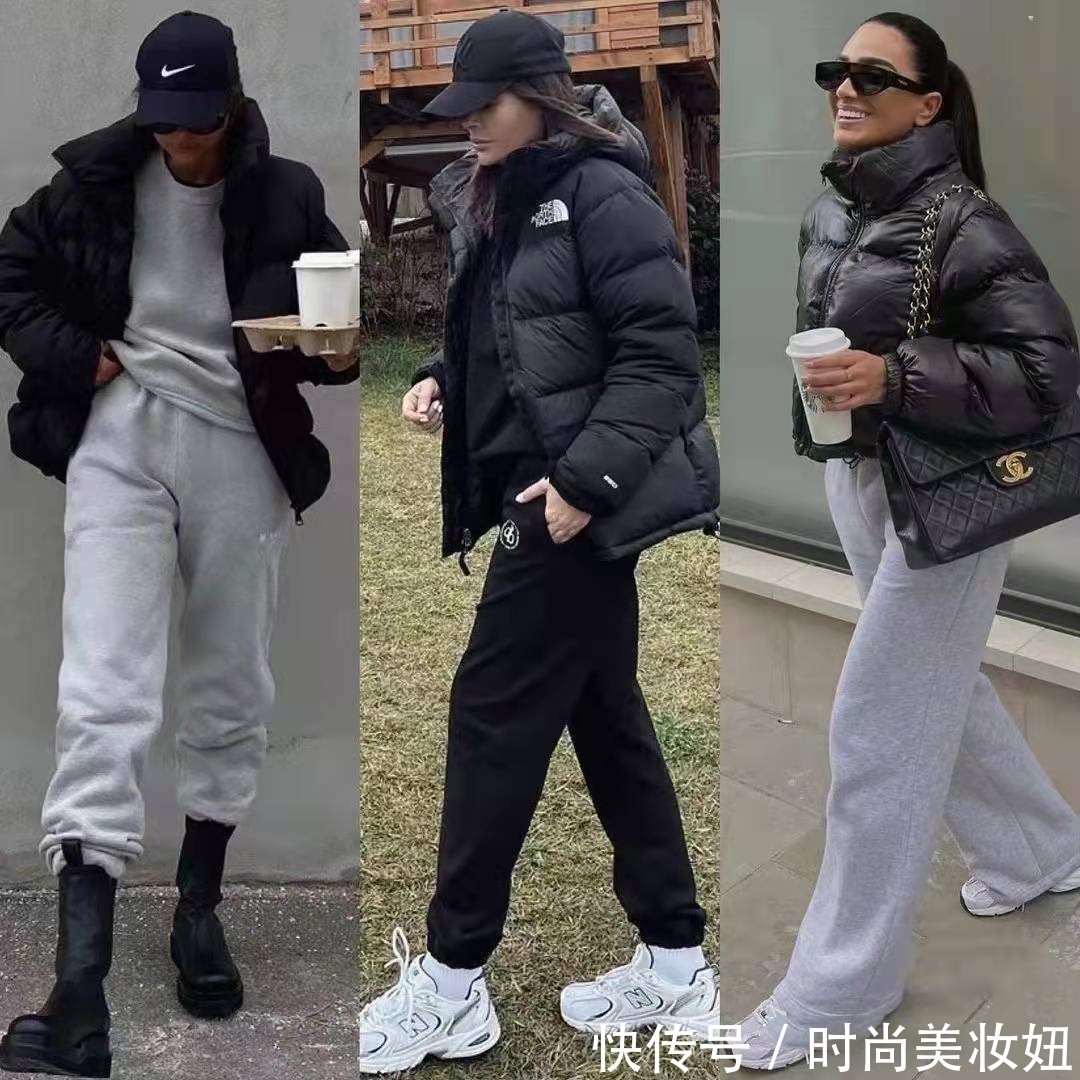 大长腿 “黑色羽绒服”原来可以这么洋气,普通人照着穿,时髦感翻倍
