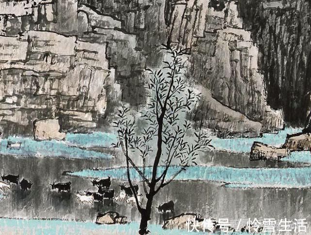 斧劈皴#一手抓写实,一手抓装饰美,白雪石绘《太行春晓》