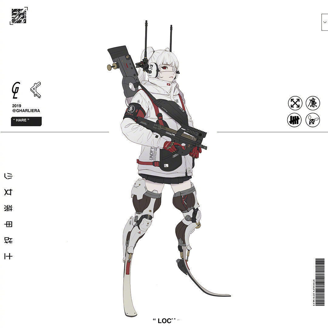 插画作品#又美又飒的赛博朋克少女插画,角色绘制充满了想象力