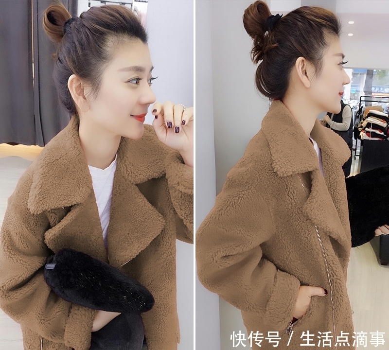 外套女短款|羽绒服已经过时了!今年流行这“羊羔毛外套”,大年初一穿,美嫩