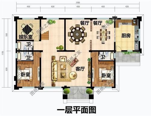 效果图|5开间三层自建房设计图,简单大气,把田园美景送到家