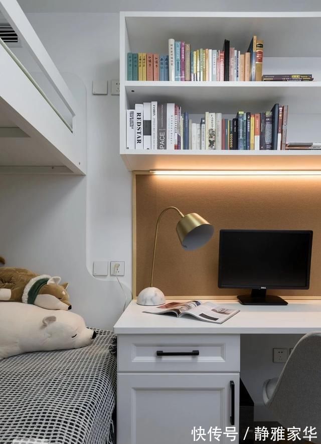 小书房|58㎡小户型,一居改两居空间越变越大,客厅装成小书房孩子超喜欢
