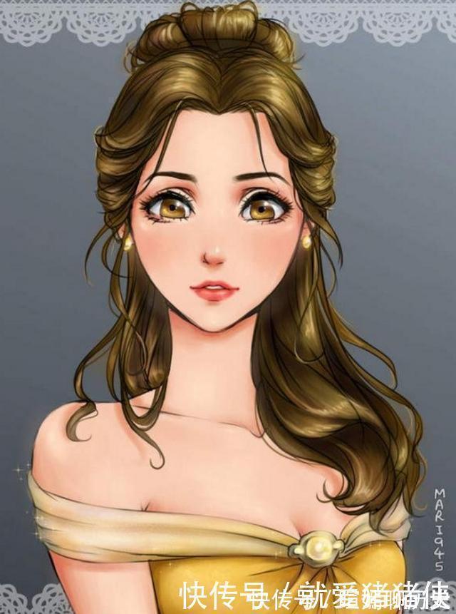 小美人鱼|画师绘制日漫风迪士尼公主,眼睛里藏着星星,小美人鱼太惊艳