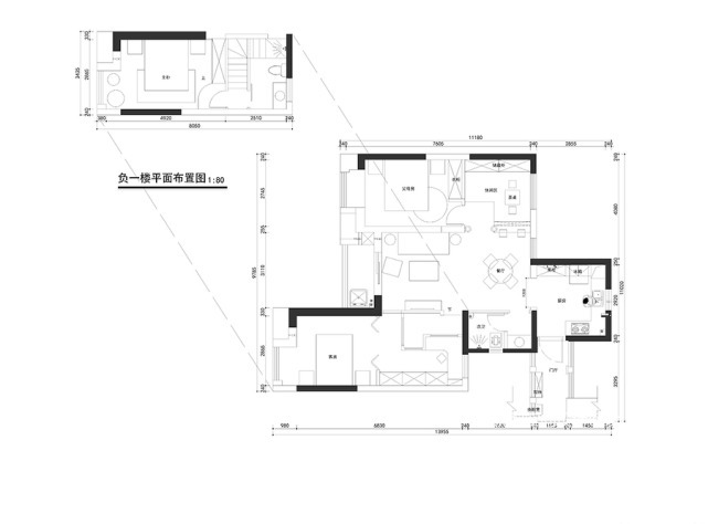 床头柜|98平简约风电视墙打掉一半做成木质屏风，简约舒适又大方