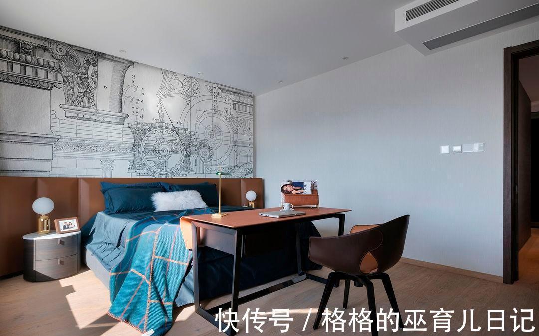 卧室|110平高层住宅,莫兰迪色为空间注入灵魂,这才是婚房该有的样子