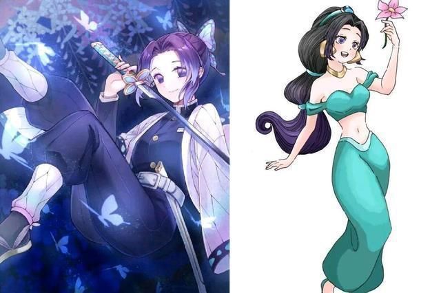 漂亮|当迪士尼公主遇鬼灭画风,人鱼祢豆子太可爱,她们都太漂亮了