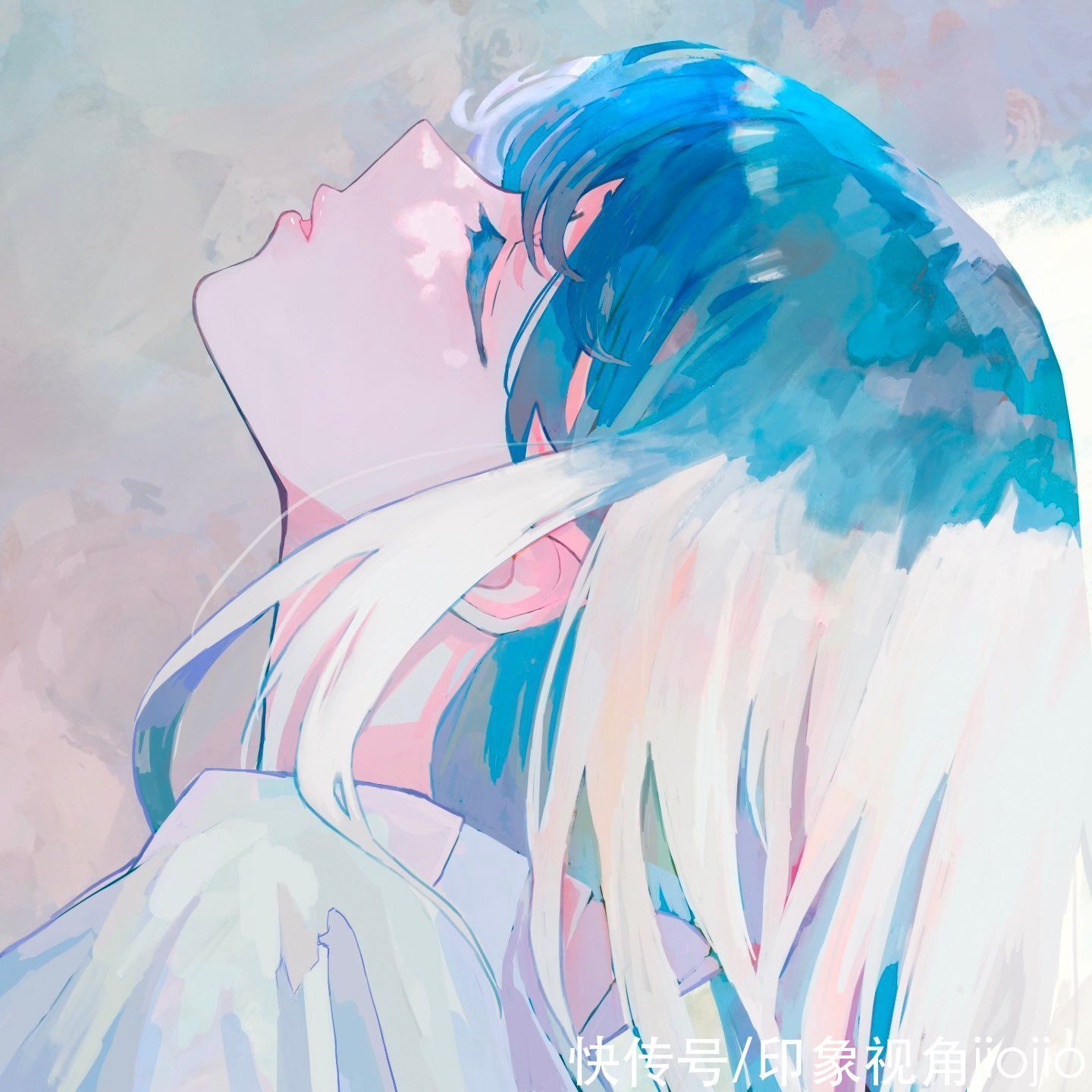 插画师$色彩风格很强烈的美少女插画,辨识度也很高