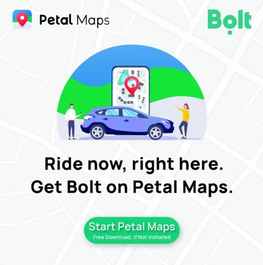 华为花瓣地图在欧洲和非洲集成 Bolt 打车服务
