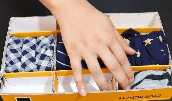 纸板|空鞋盒我从来不扔,用刀割一圈,放衣柜太实用了,做5个都不嫌多