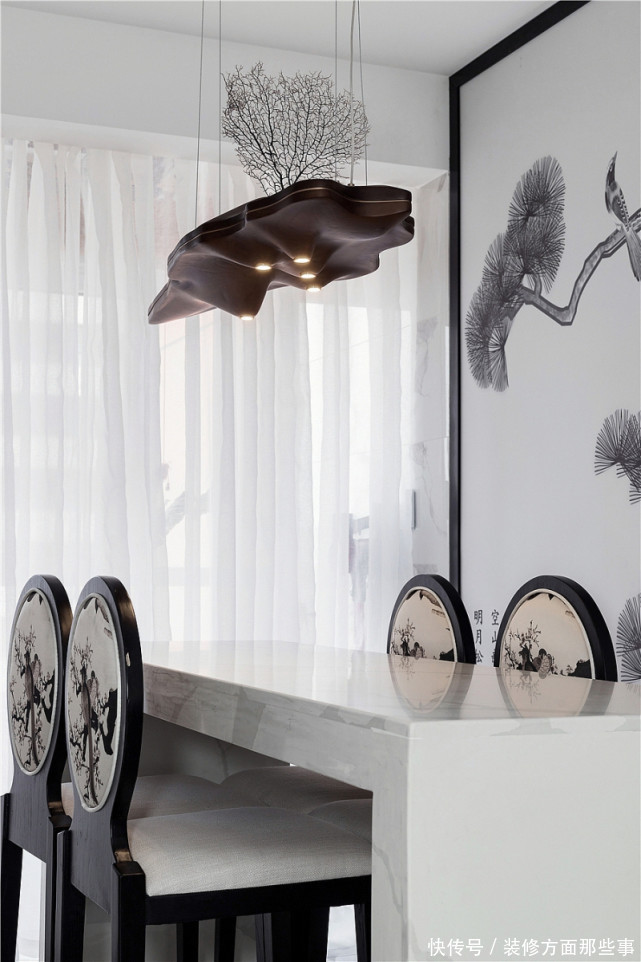 东方之美|153平黑白风中式三居室,简朴优美,典雅大气