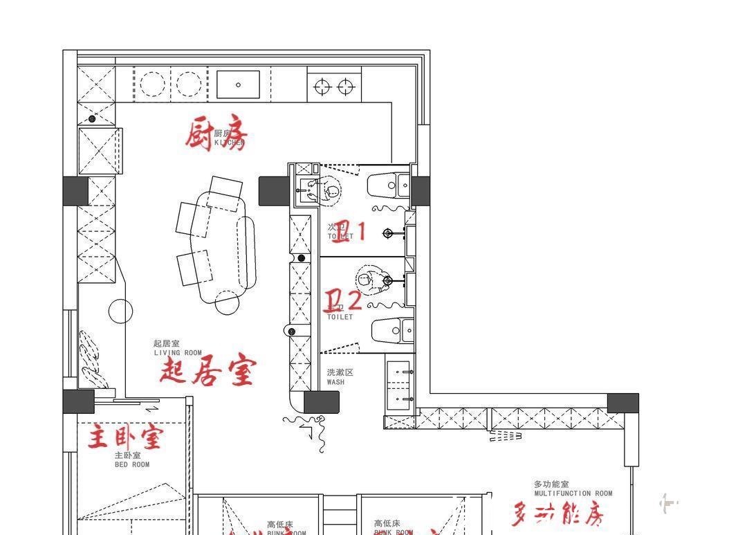 多功能室|佩服!她把仅55㎡的家重新改造,有“4室”两卫,老破小逆袭成功