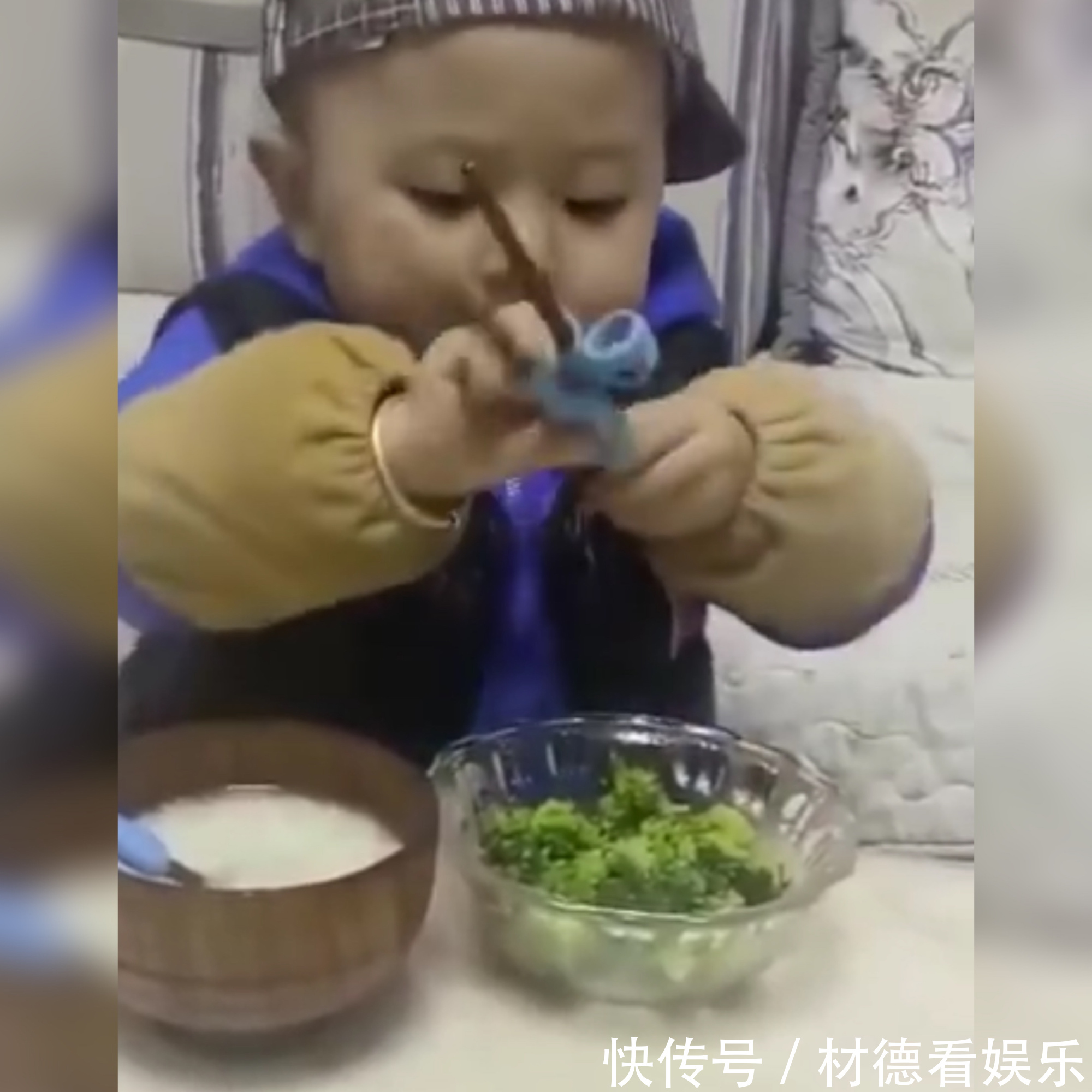 萌娃|“全网最火2岁吃播萌娃”乖巧吃饭走红,网友是父母修来的福分