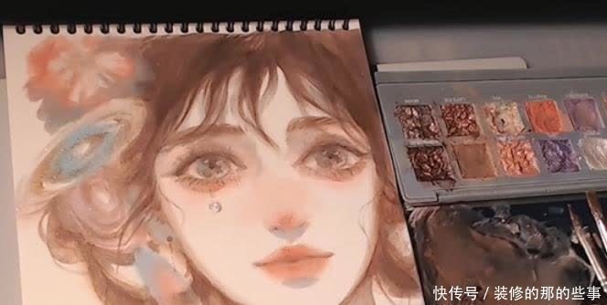 水彩|眼影也能用来画画,画师用眼影画出龙吟玉兔,网友:心疼眼影盘