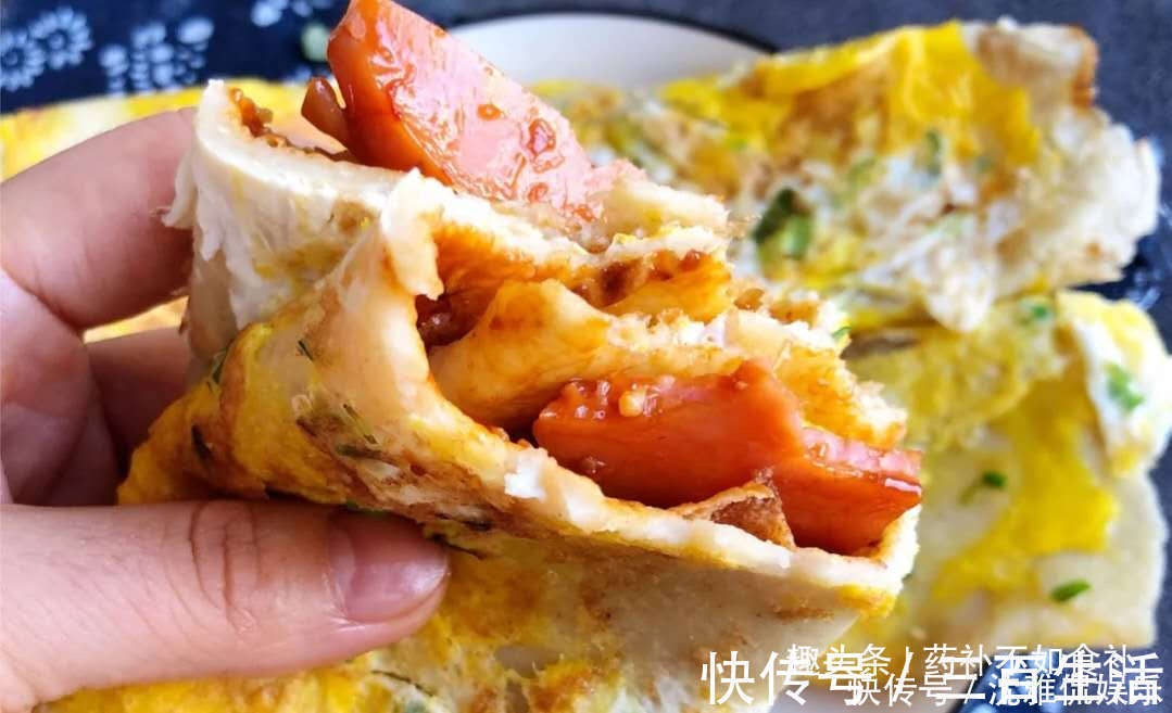 黄豆酱|巨好吃的早餐鸡蛋饼，简单易学，10分钟做了3张，营养爆棚！