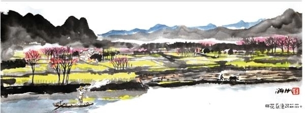 江南春!水墨丹青桃花源