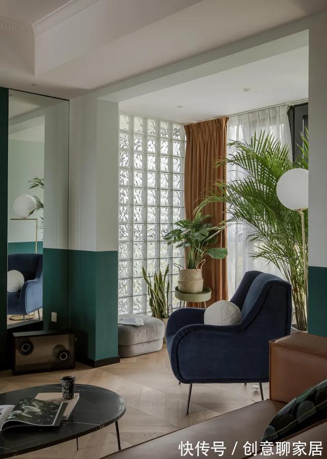 墨绿色|打造的100㎡甜蜜婚房:折叠窗+复古墨绿色,高级有质感