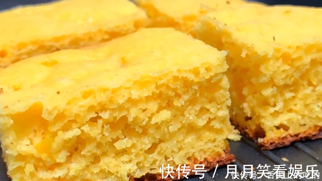 发糕|4个鸡蛋，一碗玉米面，教你做发糕，不用烤箱电饭锅，比蛋糕好吃