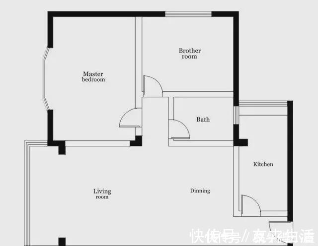 餐厨|68平小三房,合并餐厨多出一个卫生间,次卧隔断多出一间儿童房