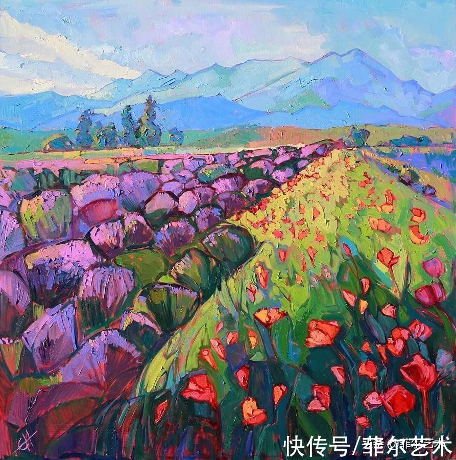 油画|美国女画家艾琳·汉森笔下色彩丰富的风景油画,美极了