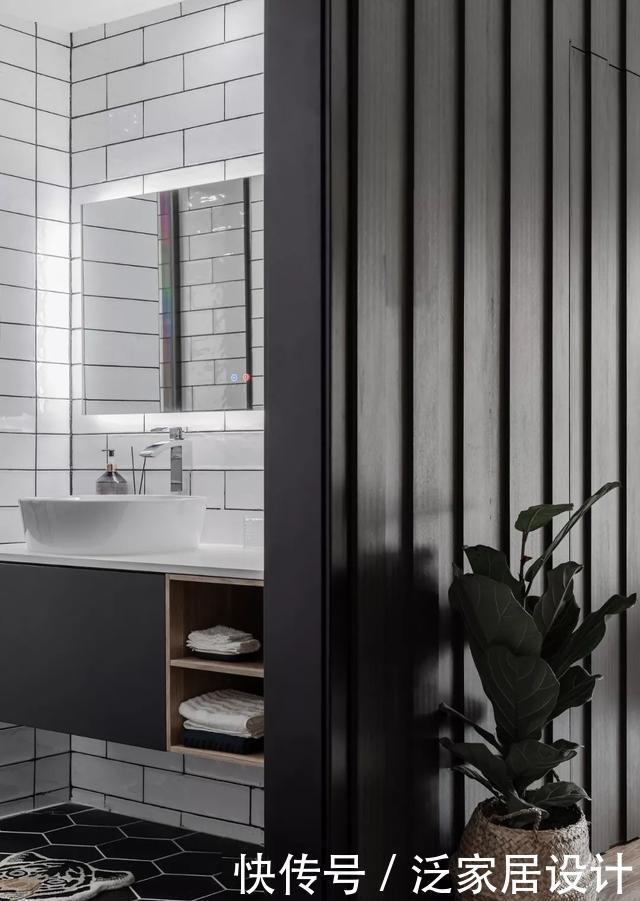 背景墙|94平现代三室，半开放式厨房、书房，让居室互通互透，共享光线