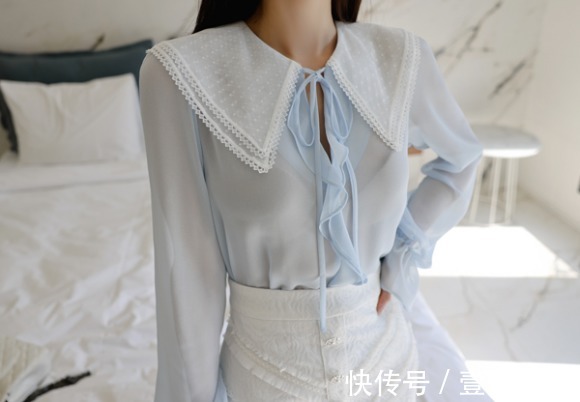 时尚搭配|女神孙允珠的时尚搭配：梦幻蓝恬静童话温柔雪纺衣裙