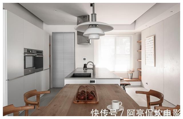 茶室|100㎡三居室,没有电视墙,开放式茶室、餐厨一体化,让家更实用!