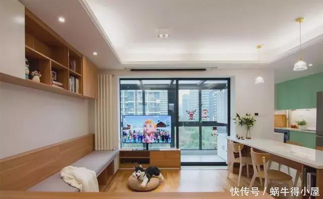 西厨|89㎡两室改三室,客厅不买沙发,舍弃电视墙,围合卡座很实用