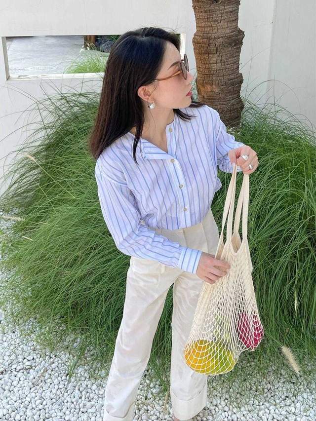 时尚|几个穿衣技巧?条纹衬衫搭配阔腿裤,让你从小白变时尚,舒适洋气