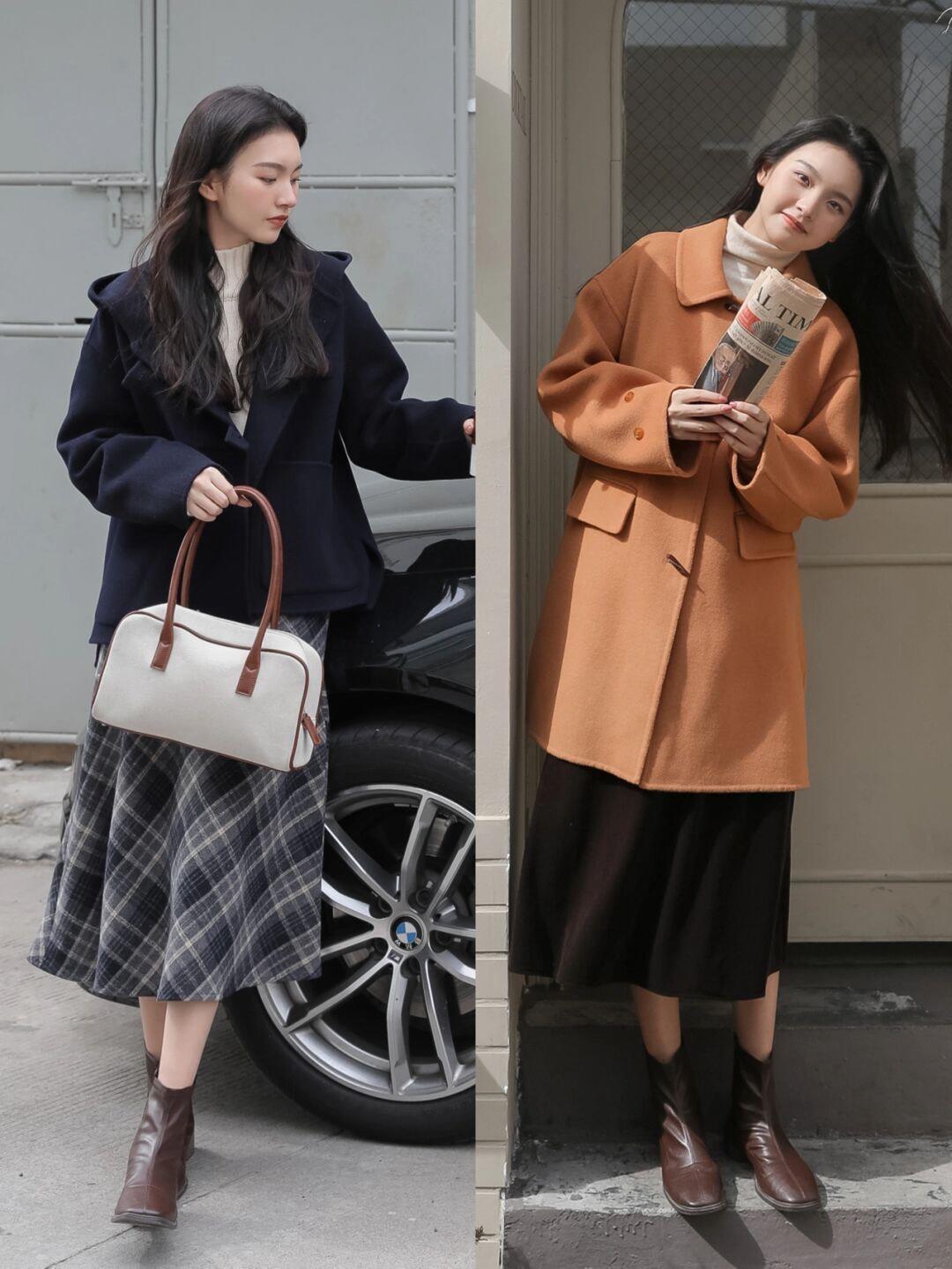 冬天|普通女生怎么穿?蓝白拼接羊羔毛外套+直筒牛仔裤,休闲又百搭!