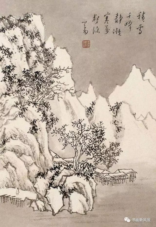 踏雪寻梅$溥儒雪景山水35幅，太美了